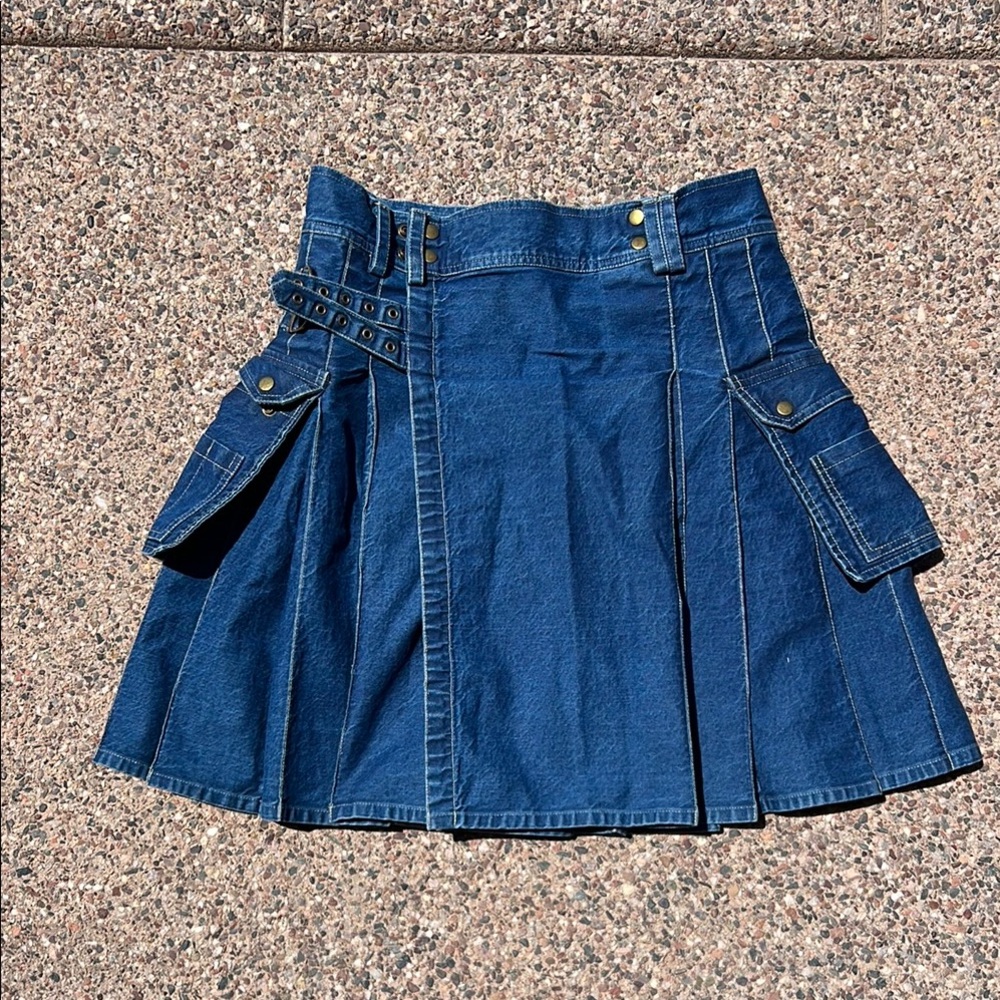 Utility Kilt for Men or Women in Denim 36/12